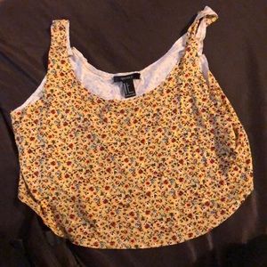Yellow floral crop top